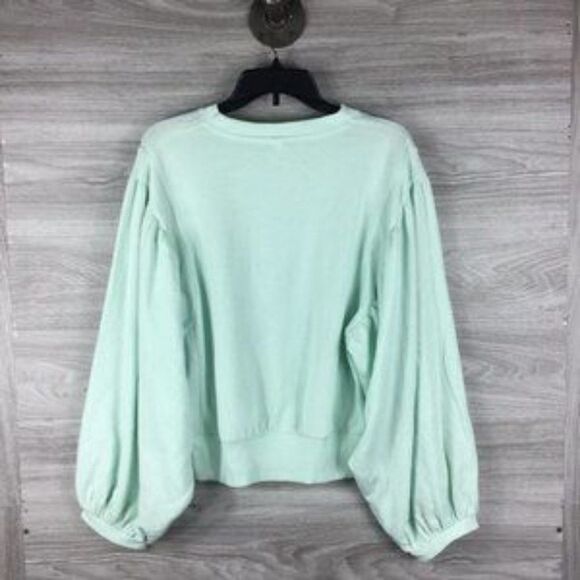 BP. Blue Puff Sleeve Sweatshirt light green size XS - Picture 3 of 6